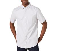 Amazon Essentials Men's Slim-Fit Short-Sleeved Stretch Oxford Shirt with Pocket, Light Grey, XL