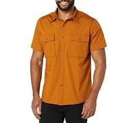 Amazon Essentials Men's Slim-fit Short-Sleeved Two-Pocket Utility Shirt, Dark Caramel, XL Tall