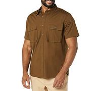 Amazon Essentials Men's Slim-fit Short-Sleeved Two-Pocket Utility Shirt, Dark Olive, XL