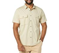 Amazon Essentials Men's Slim-fit Short-Sleeved Two-Pocket Utility Shirt, Light Khaki Brown, S