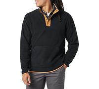 Amazon Essentials Men's Snap-Front Pullover Polar Fleece Jacket, Black Camel Colour Block, L