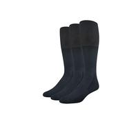 Amazon Essentials Men's Soccer Socks, Over-the-Calf Athletic Fit with Zone Cushioning and Arch Support, 3 Pairs, Black, 13-15