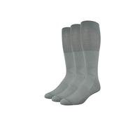 Amazon Essentials Men's Soccer Socks, Over-the-Calf Athletic Fit with Zone Cushioning and Arch Support, 3 Pairs, Grey, 8-12