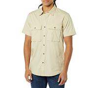 Amazon Essentials Men's Standard-fit Short-Sleeved Two-Pocket Utility Shirt, Light Khaki Brown, XXL