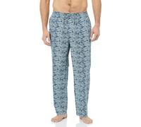 Amazon Essentials Men's Straight-Fit Woven Pyjama Bottoms with Pockets, Navy White Palm Leaf, XS