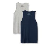 Amazon Essentials Men's Super-Soft Lightweight Modal Sleeveless Vest Top, Pack of 2, Medium Grey Heather/Navy, M