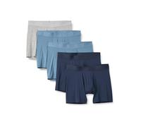 Amazon Essentials Men's Super Soft Modal Boxer Briefs, Pack of 5, Deep Blue/Grey Marl/Navy, XXS