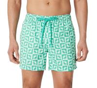 Amazon Essentials Men's Swimming Trunks with Mesh Lining, Pockets, Drawstring Closure, Light Blue Mint Green Sun Geo, XXL