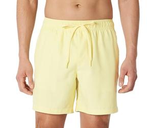 Amazon Essentials Men's Swimming Trunks with Mesh Lining, Pockets, Drawstring Closure, Light Yellow, XL