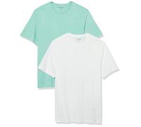 Amazon Essentials Men's T-Shirt Regular-Fit Short-Sleeve Crewneck, Pack of 2, Aqua Blue/White, XX-Large