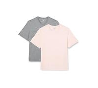 Amazon Essentials Men's T-Shirt Regular-Fit Short-Sleeve V-Neck (Available in Big & Tall), Pack of 2, Grey Heather/Pale Pink, XX-Large
