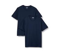 Amazon Essentials Men's T-Shirt Regular-Fit Short-Sleeve V-Neck (Available in Big & Tall), Pack of 2, Navy, 6X-Large Big