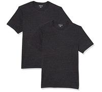 Amazon Essentials Men's T-Shirt Slim-Fit Short-Sleeve Crewneck, Pack of 2, Charcoal Heather, L