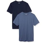Amazon Essentials Men's T-Shirt Slim-Fit Short-Sleeve Crewneck, Pack of 2, Dark Blue/Navy, XXL