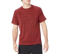 Amazon Essentials Men's UV Rash Vest UPF 50+ Short Sleeve Quick-Dry Swim Shirt, Red Heather, M