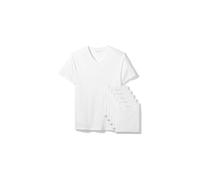 Amazon Essentials Men's V-Neck Undershirt, Breathable, Cotton, Pack of 6, White, XL