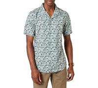 Amazon Essentials Men's Vacation Cotton Resort Shirt, Slim-Fit Short Sleeve, Blue Floral, X-Large