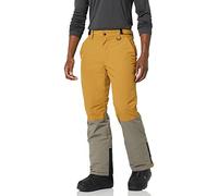 Amazon Essentials Men's Water-Resistant Insulated Snowboard Ski Snow Trousers, Brown Mustard Yellow Colour Block, XS