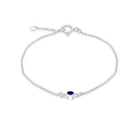 Amazon Essentials Sterling Silver Blue CZ September Birthstone Adjustable Bracelet 16cm/6.25"-18cm/7"