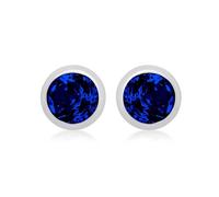 Amazon Essentials Sterling Silver Blue CZ September Birthstone Stud Earrings