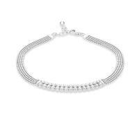 Amazon Essentials Sterling Silver Cubic Zirconia Box Chain Adjustable Bracelet