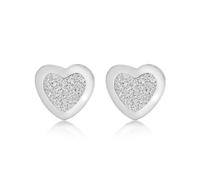 Amazon Essentials Sterling Silver Heart Stardust Stud Earrings