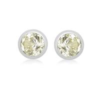 Amazon Essentials Sterling Silver Light Green CZ August Birthstone Stud Earrings