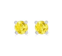 Amazon Essentials Sterling Silver Rhodium Plated Citrine CZ November Birthstone Stud Earring
