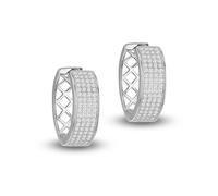 Amazon Essentials Sterling Silver Rhodium Plated CZ 4-Row Creole Earrings