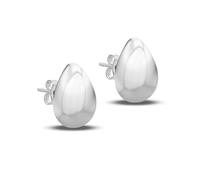 Amazon Essentials Sterling Silver Rhodium Plated Electroform Pear Stud Earrings