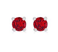 Amazon Essentials Sterling Silver Rhodium Plated Garnet CZ January Birthstone Stud Earrings
