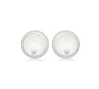 Amazon Essentials Sterling Silver White Cabochon MOP June Birthstone Stud Earrings