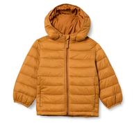 Amazon Essentials Toddler Boys' Lightweight Water-Resistant Packable Hooded Puffer Jacket, Light Brown, 4T