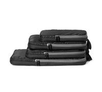 Amazon Essentials Ultralight Compression Packing Cubes, Recycled Fabric, 2 Zippers, 4-Pack, Black, for Suitcases or Backpacks