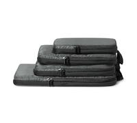 Amazon Essentials Ultralight Compression Packing Cubes, Recycled Fabric, 2 Zippers, 4-Pack, Grey, for Suitcases or Backpacks