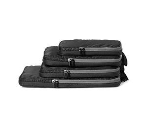 Amazon Essentials Ultralight Compression Zipper Packing Cubes Packing Organiser 4-Pack, Black