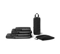 Amazon Essentials Ultralight Compression Zipper Packing Cubes Packing Organiser, 6-Pack, Black