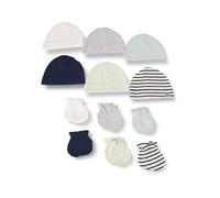 Amazon Essentials Unisex Babies' 12-Piece Hats and Mittens Set, Green/Multicolor, 0-6 Months