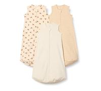 Amazon Essentials Unisex Babies' Cotton Baby Sleeping Bag, Wearable Blanket, 0.5 TOG, Pack of 3, Oatmeal Heather/Stripes/Tiger, 0-6 Months