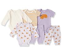 Amazon Essentials Unisex Babies' Cotton Layette Outfit Sets, Pack of 6, Cheetah/Multicolour/Stripes/Tiger, 24 Months
