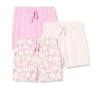 Amazon Essentials Unisex Babies' Cotton Pull-On Shorts, Pack of 3, Apples/Pink, 18 Months