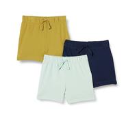 Amazon Essentials Unisex Babies' Cotton Pull-On Shorts, Pack of 3, Navy/Olive/Pale Mint Green, 12 Months