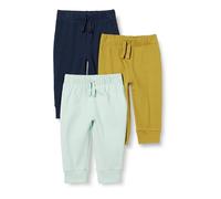 Amazon Essentials Unisex Babies' Cotton Pull-On Trousers, Pack of 3, Navy/Olive/Pale Mint Green, 3-6 Months