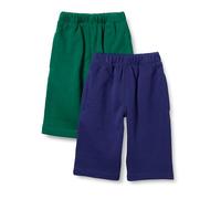 Amazon Essentials Unisex Babies' French Terry Cotton Trousers, Pack of 2, Green/Navy, 18 Months