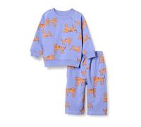 Amazon Essentials Unisex Babies' French Terry Sweatshirt and Sweatpants Set, Pack of 2, Purple Melon Tiger, 0-3 Months