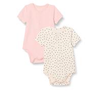 Amazon Essentials Unisex Babies' Henley Bodysuit, Pack of 2, Dots/Pale Pink, 6-9 Months