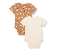 Amazon Essentials Unisex Babies' Henley Bodysuit, Pack of 2, Lion and Pony/Pale Peach, 12 Months