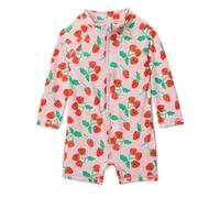 Amazon Essentials Unisex Babies' Long-Sleeve One-Piece Rashguard, Pink Tomato Red Strawberries, 18 Months