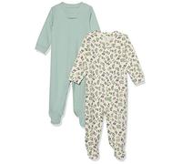 Amazon Essentials Unisex Babies' Organic Cotton Footed Sleep and Play (Previously Amazon Aware), Pack of 2, Bunny/Print, 0 Months