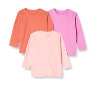 Amazon Essentials Unisex Babies' Organic Cotton Long-Sleeved T-Shirt (Previously Amazon Aware), Pack of 3, Pink, 0 Months
